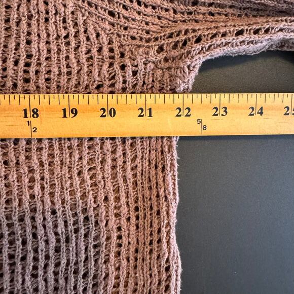 Women's Billabong Mauve Open Knit Cropped Sweater, Size Small - Picture 5 of 5